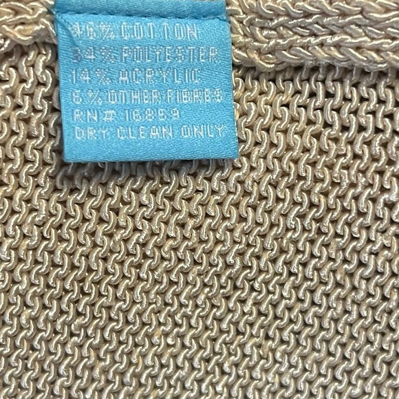 J. McLaughlin Sweater Havana Yarn Beige V-Neck Knit Sz M EUC - Picture 8 of 10